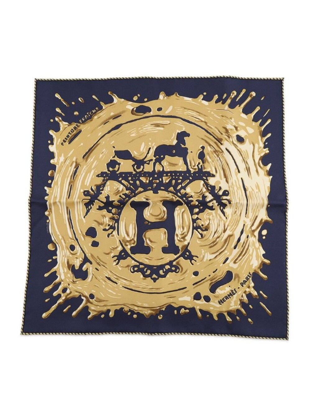 Hermes Scarf Carre 45 Gauroche Freshly Painted Peinture Fraiche Silk